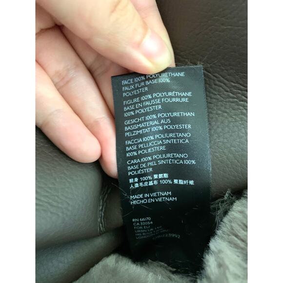 Anthropologie Kerry Reversible Faux Fur Coat in Brownish Grey - Picture 15 of 16